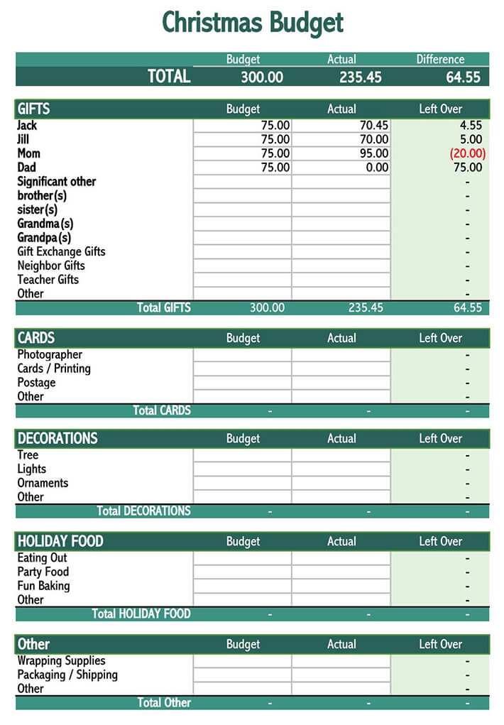 16 Free Christmas Budget Planner Templates Excel 