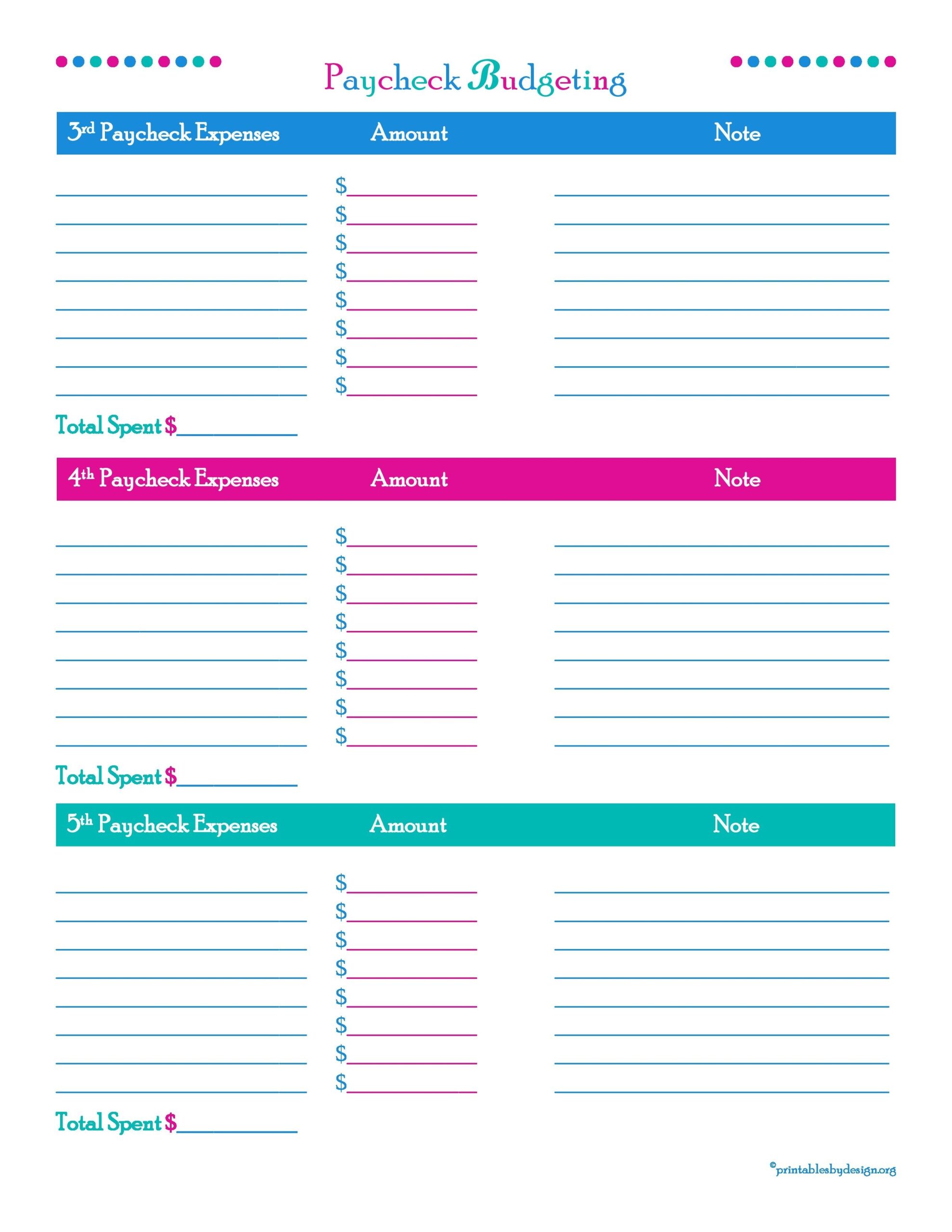 2 Week Budget Template HQ Printable Documents
