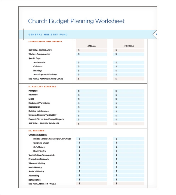 20 Church Budget Templates In MS Word PDF Excel Apple Pages 