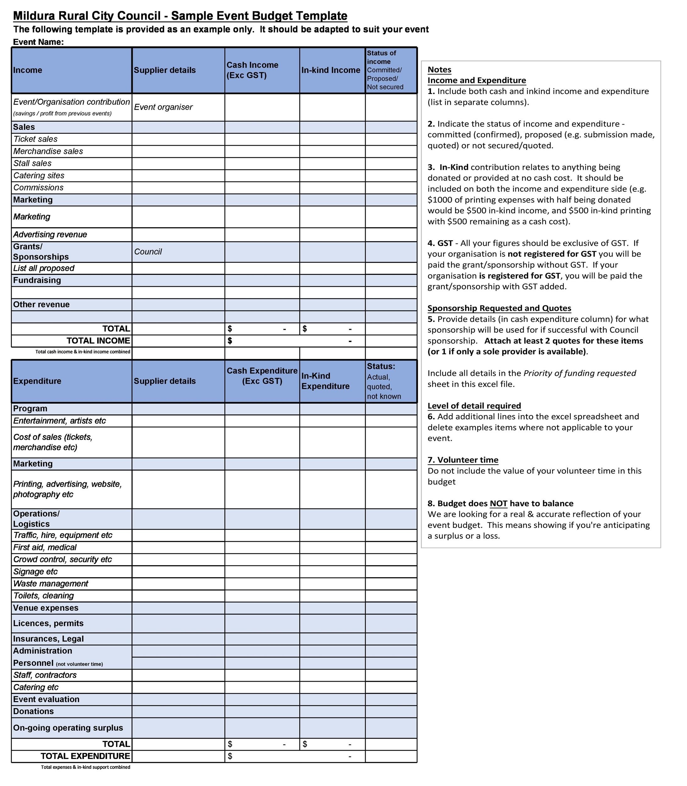 50 Useful Event Budget Templates Party Budget Planners 