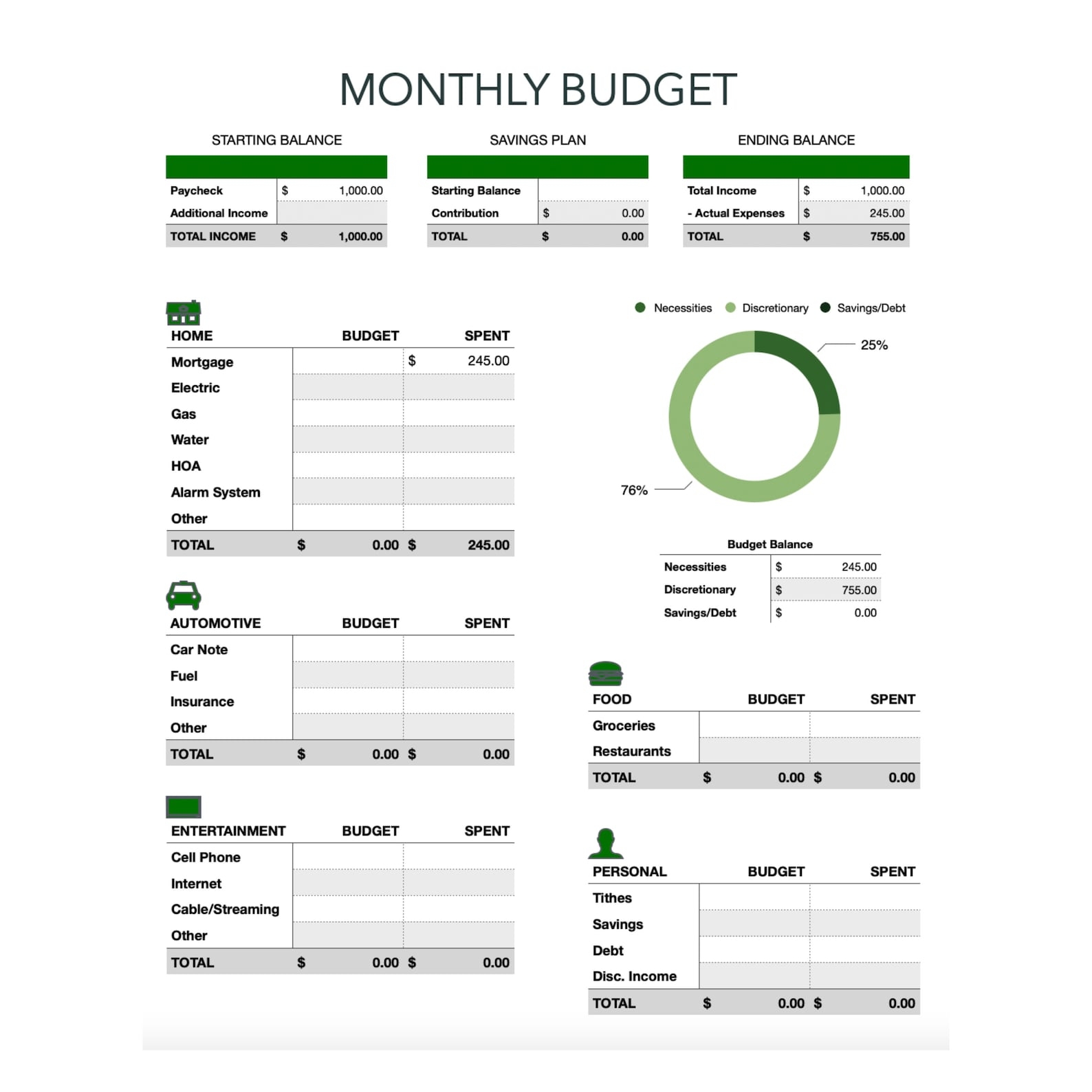 Apple Numbers Budget Templates Free