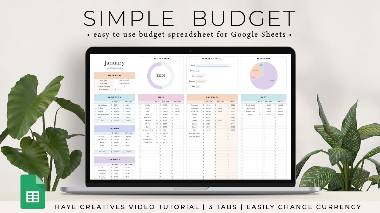 Budget Planner Spreadsheet For Google Sheets YouTube