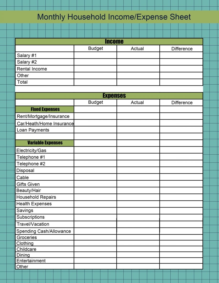 Personal Budget Planner Template Uk