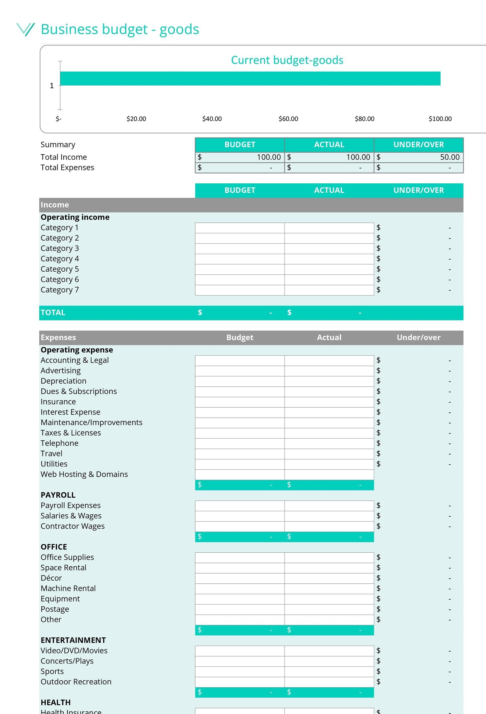Business Plan And Budget Template Reeltolf
