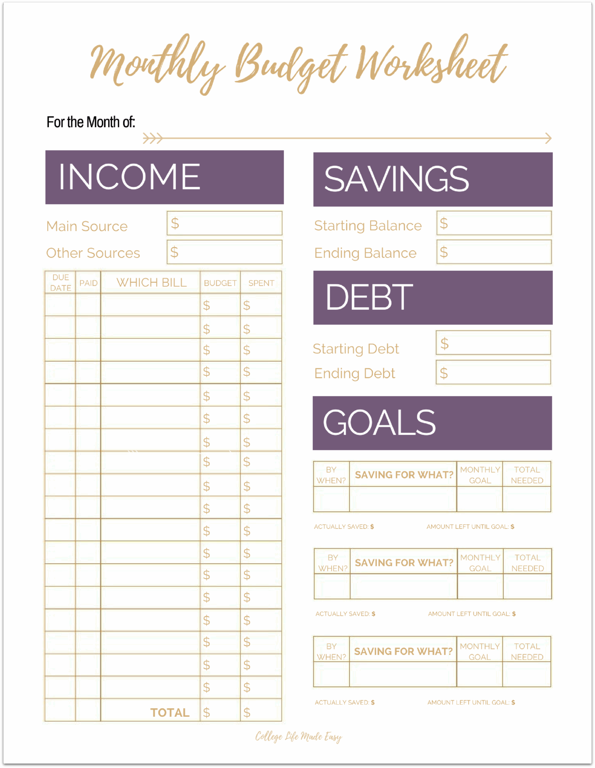 Pete The Planner Budget Template