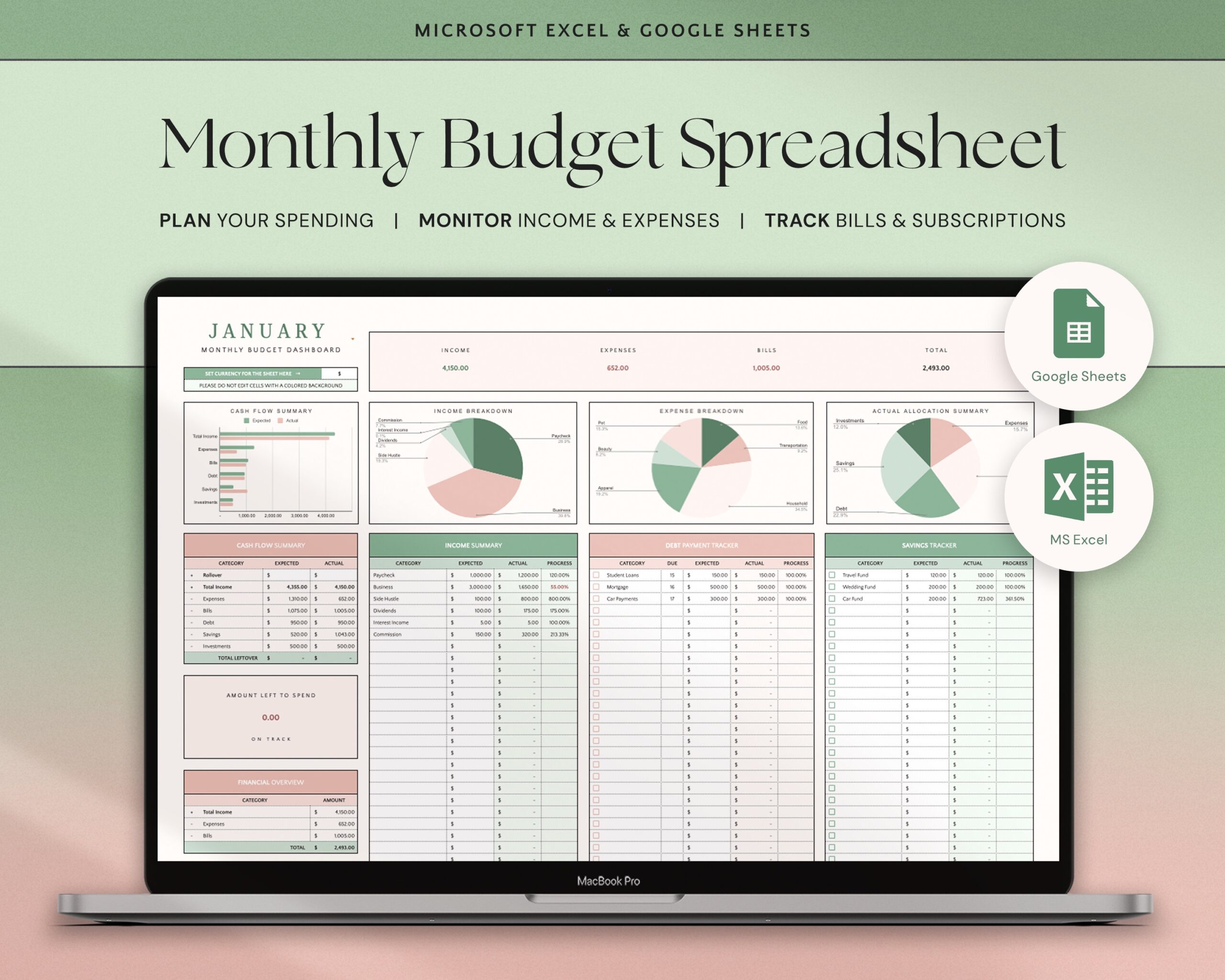 Excel Personal Budget Planner Template