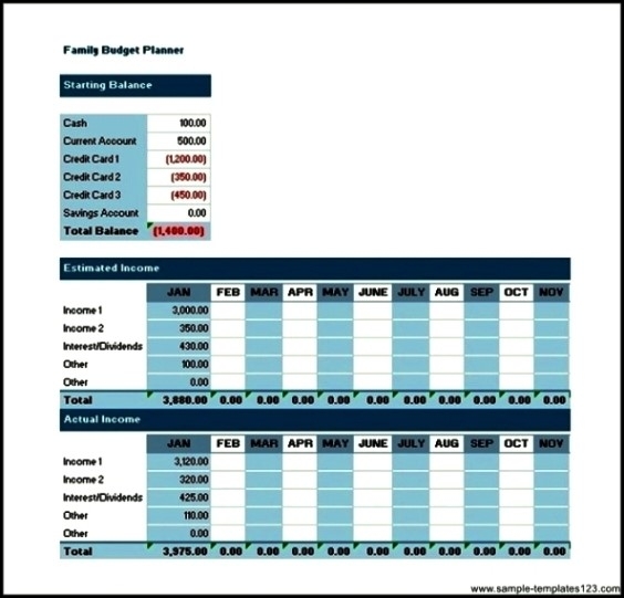 Family Budget Planner Excel Template Source