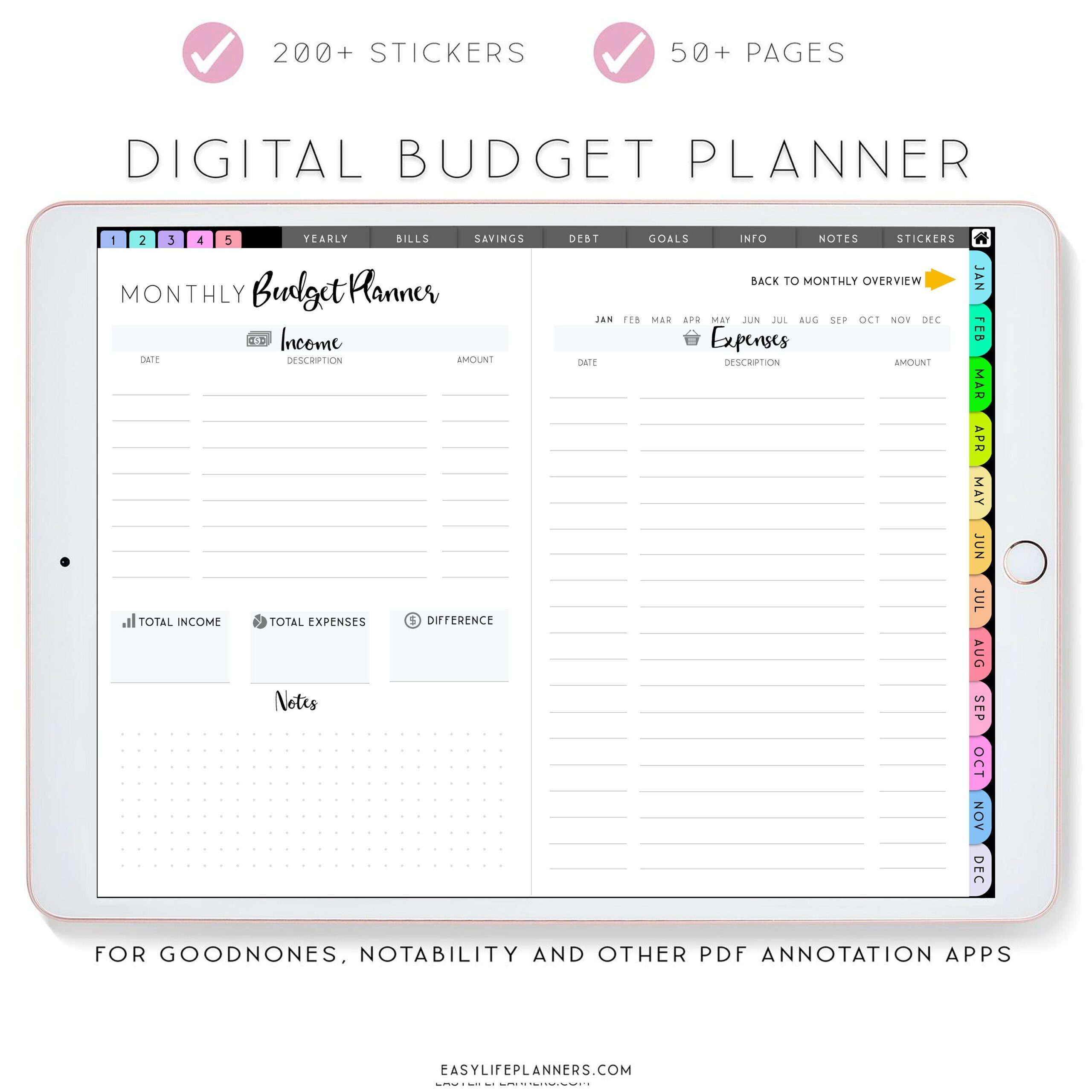 Free Goodnotes Budget Template