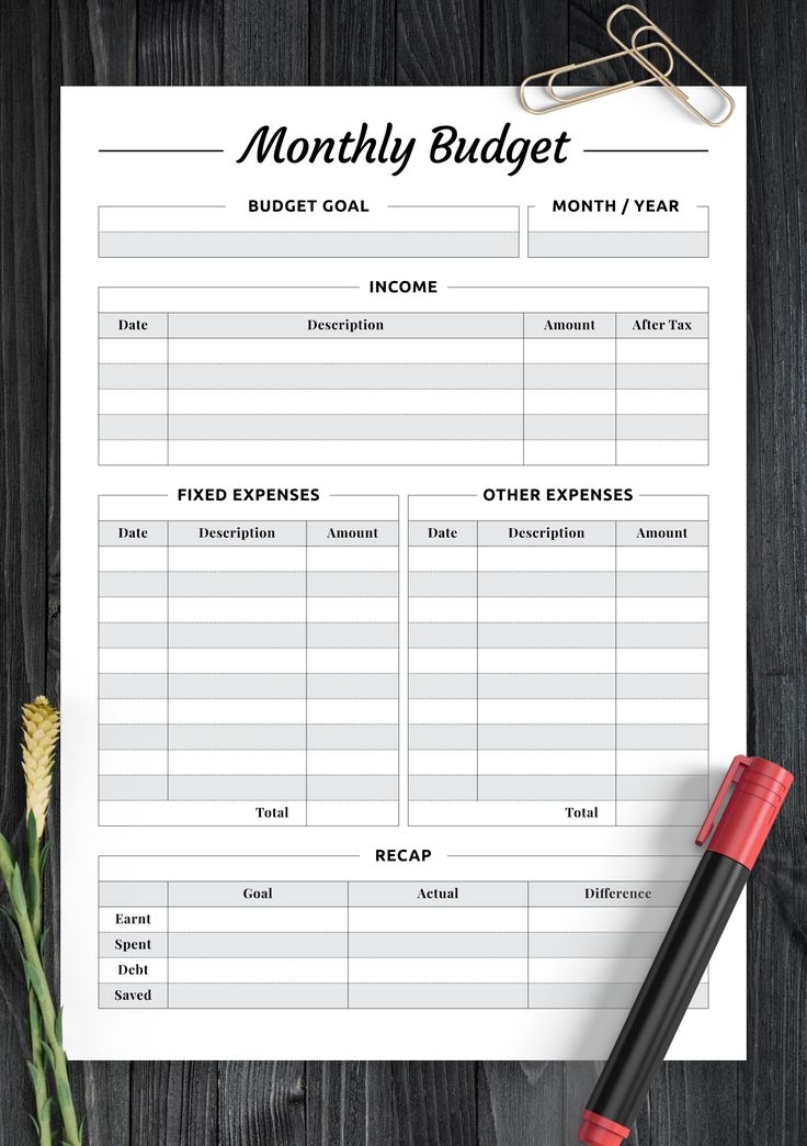 Free Printable Budget Planners Francesco Printable