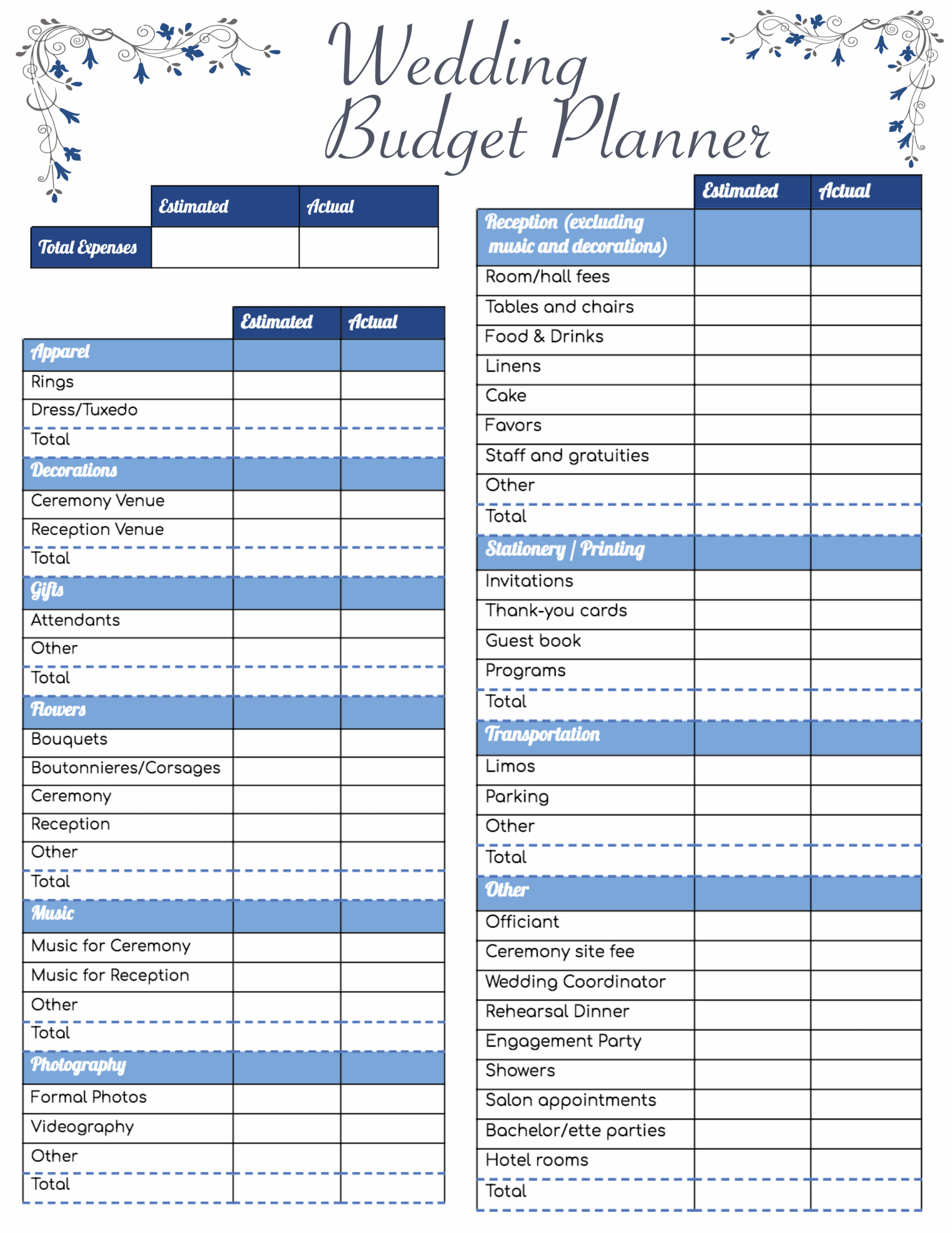 Free Printable Wedding Planning Template Printable Templates