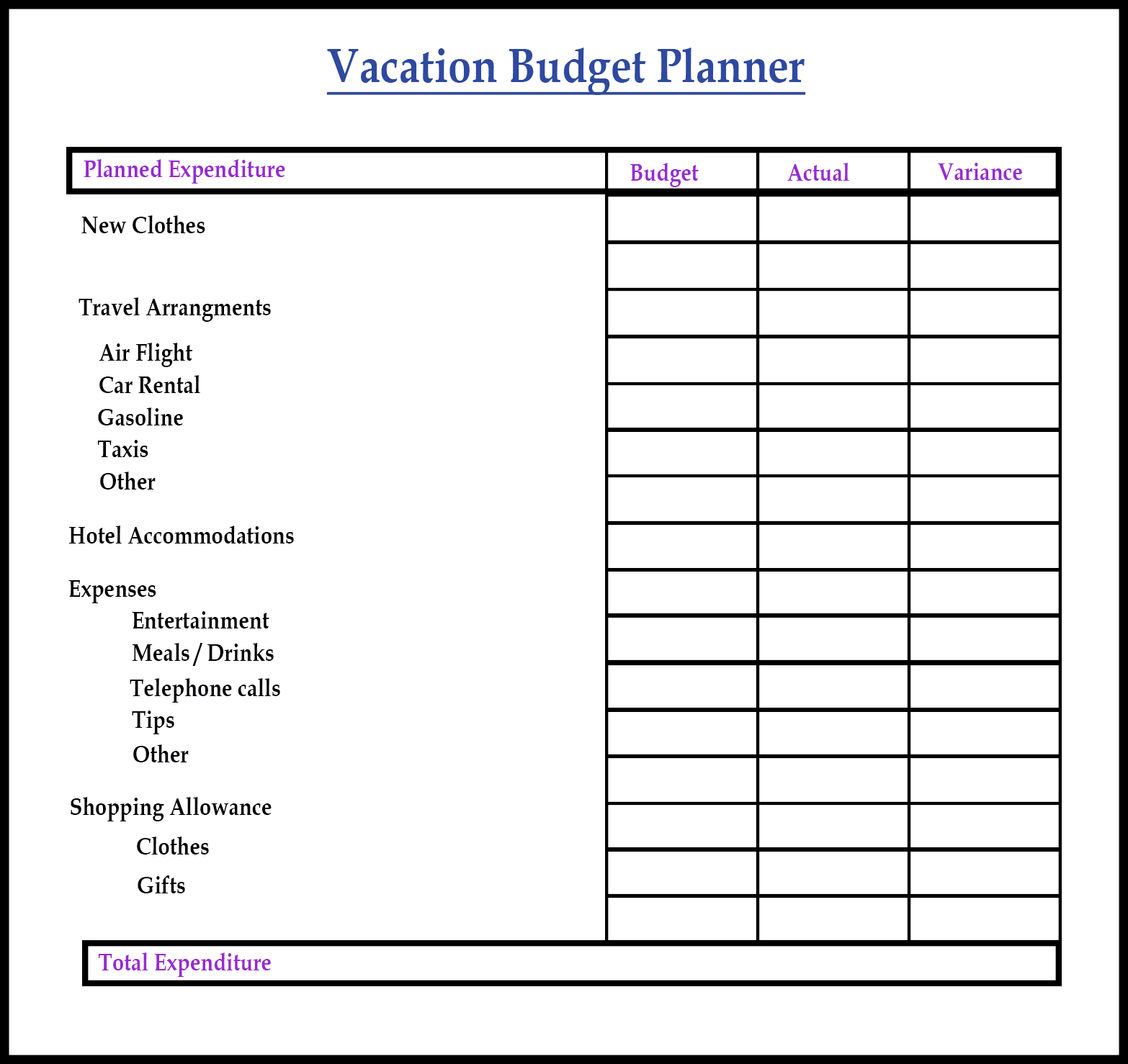 Free Sample Printable Budget Planner Template PDF Word EXCEL