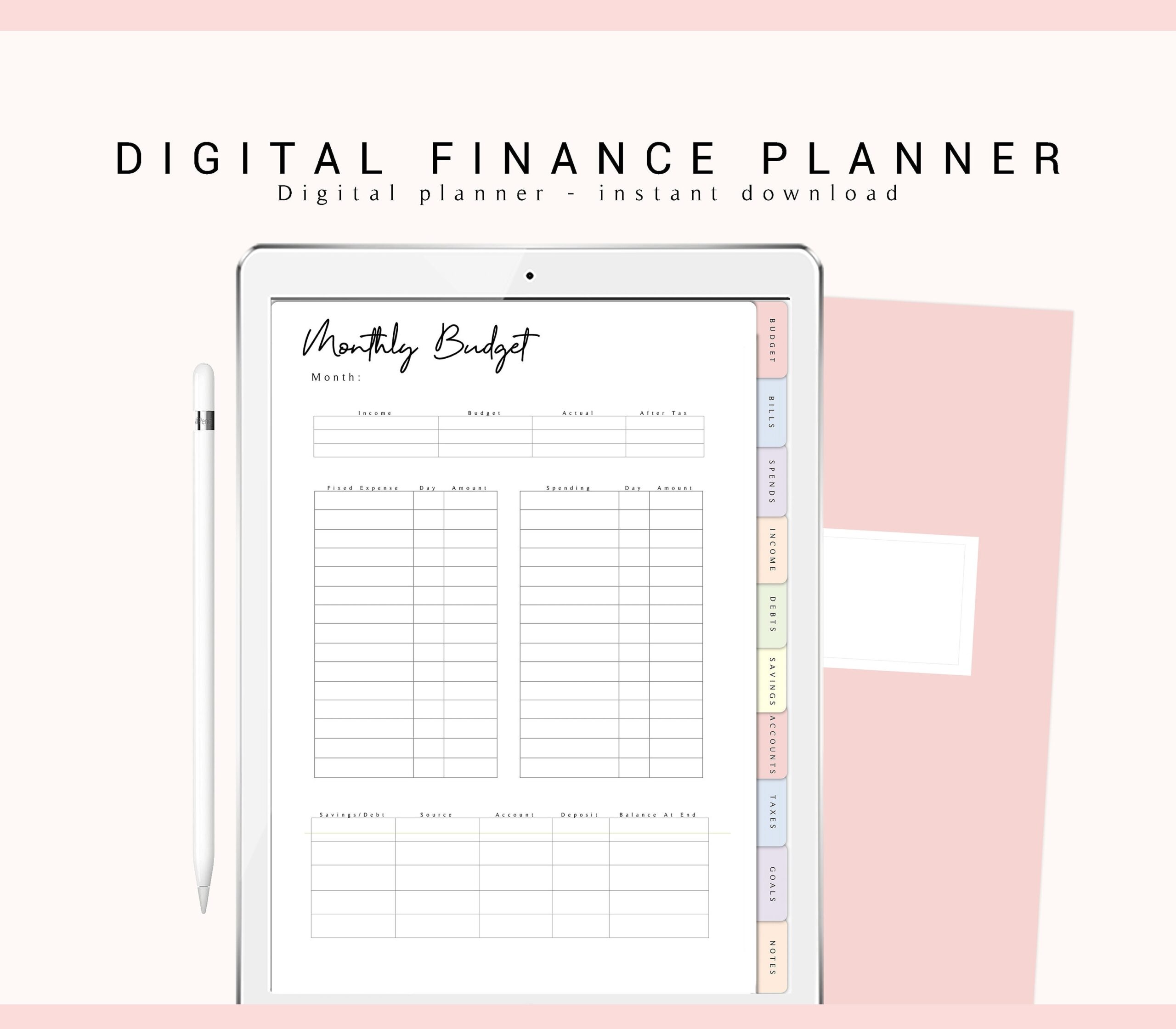 Goodnotes Budget Template Free Printable Templates