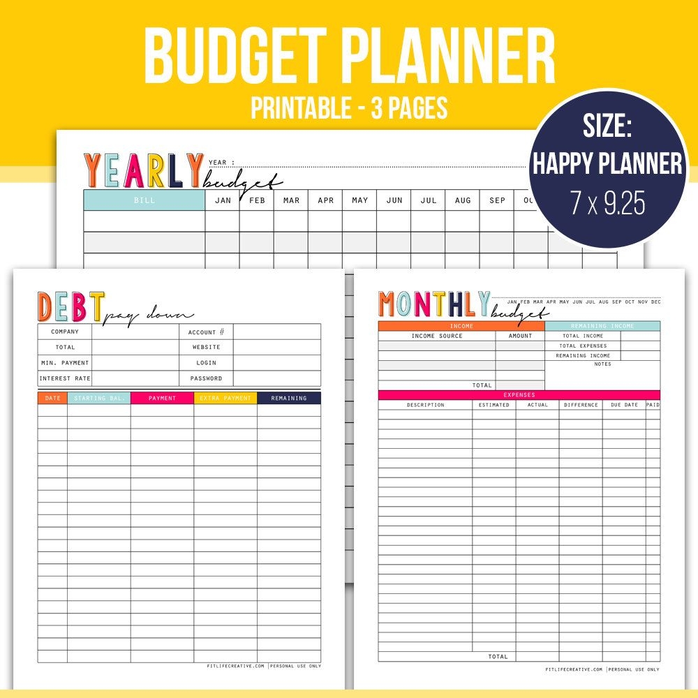 Happy Planner Budget Template Fitycontacts