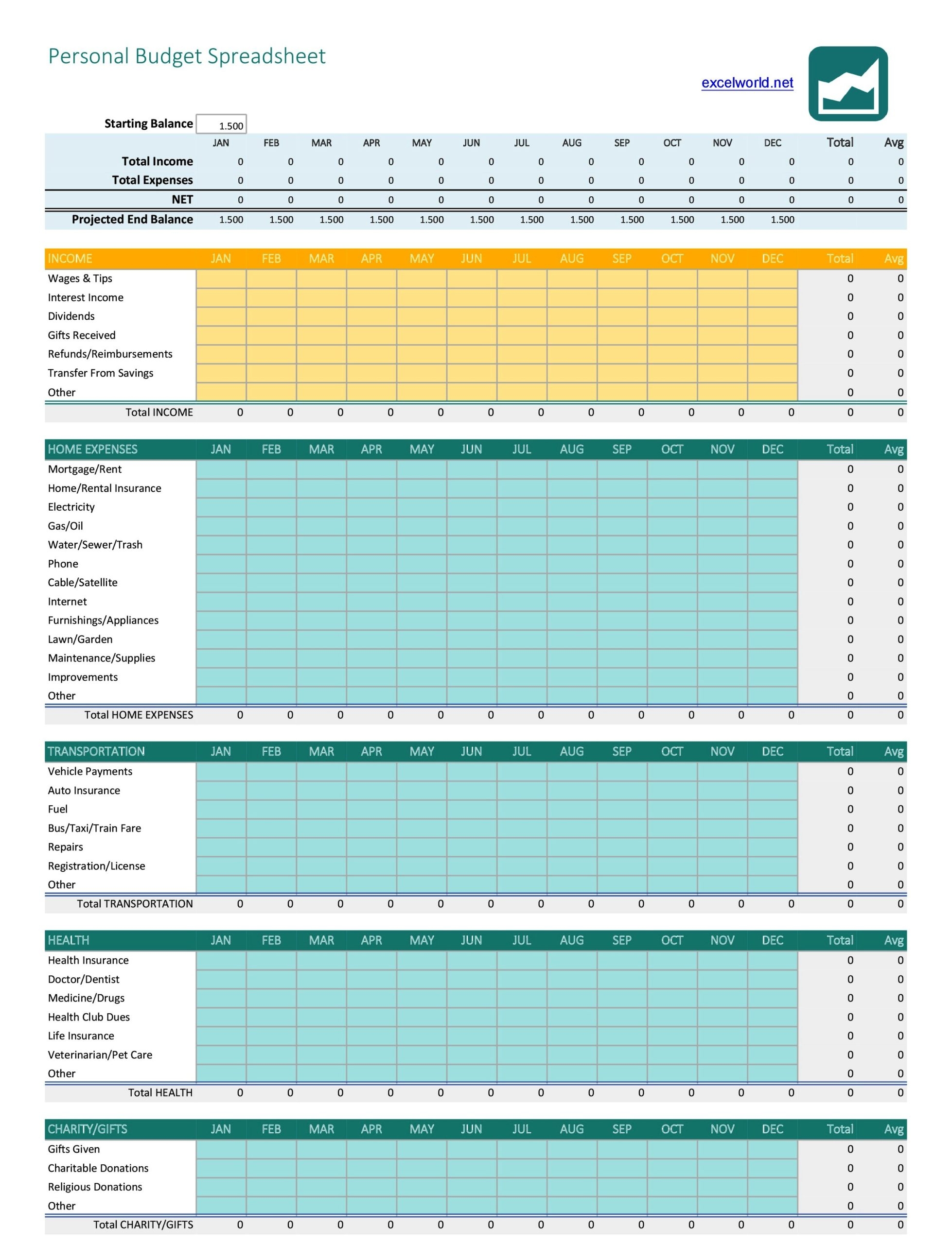 How To Make A Budget Spreadsheet On Excel Printable Online
