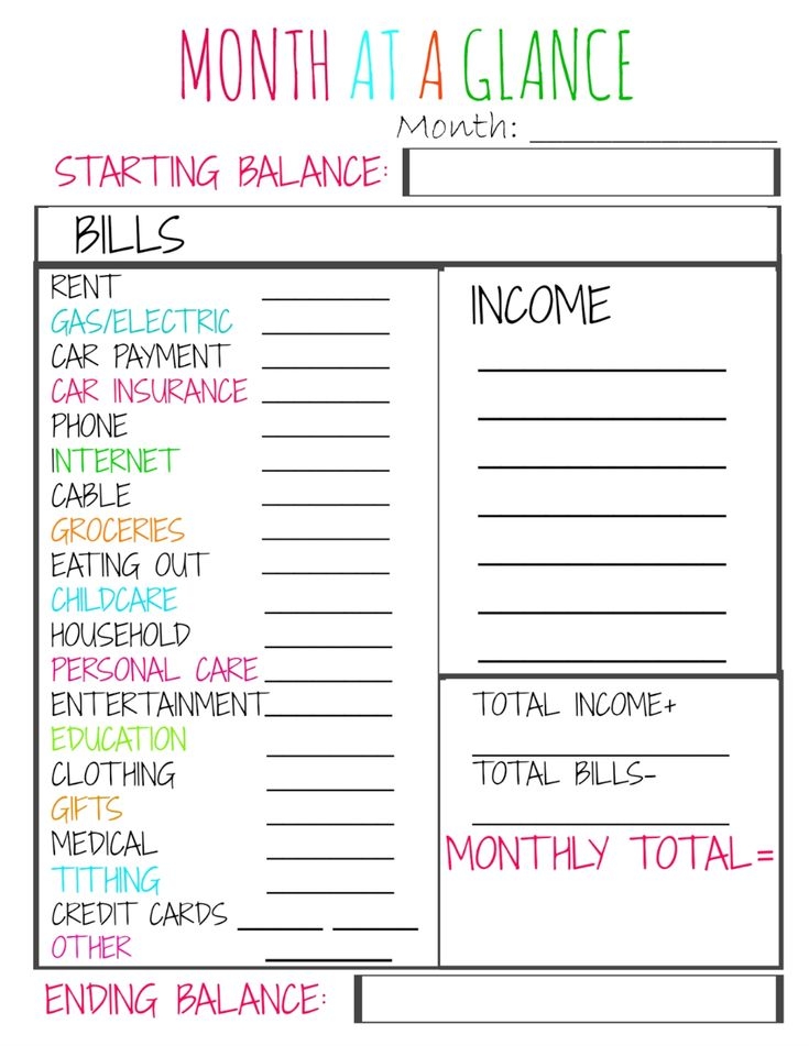 Monthly Budget Planner Template Pinterest