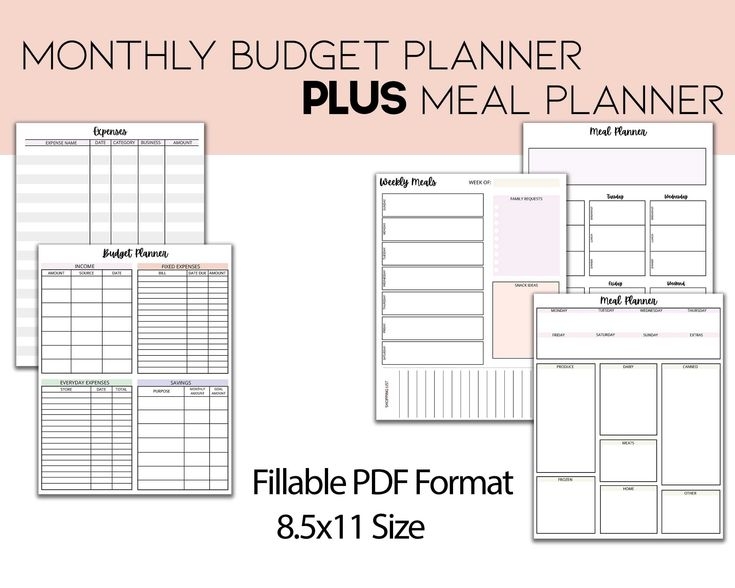 Meal And Budget Planner Template Excel Mensshift