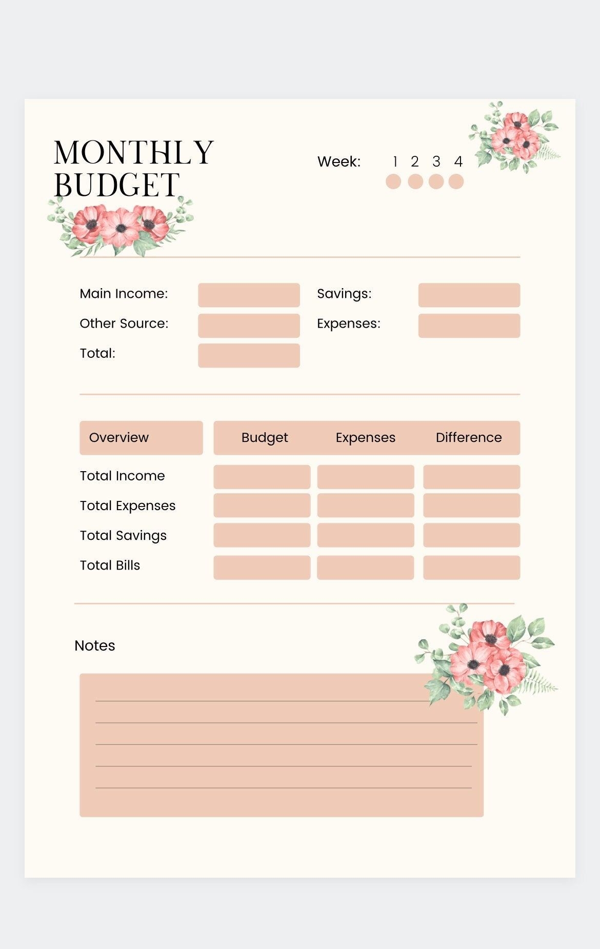 Monthly Budget Planner Bi Weekly Budget Budget Planner Budget By 