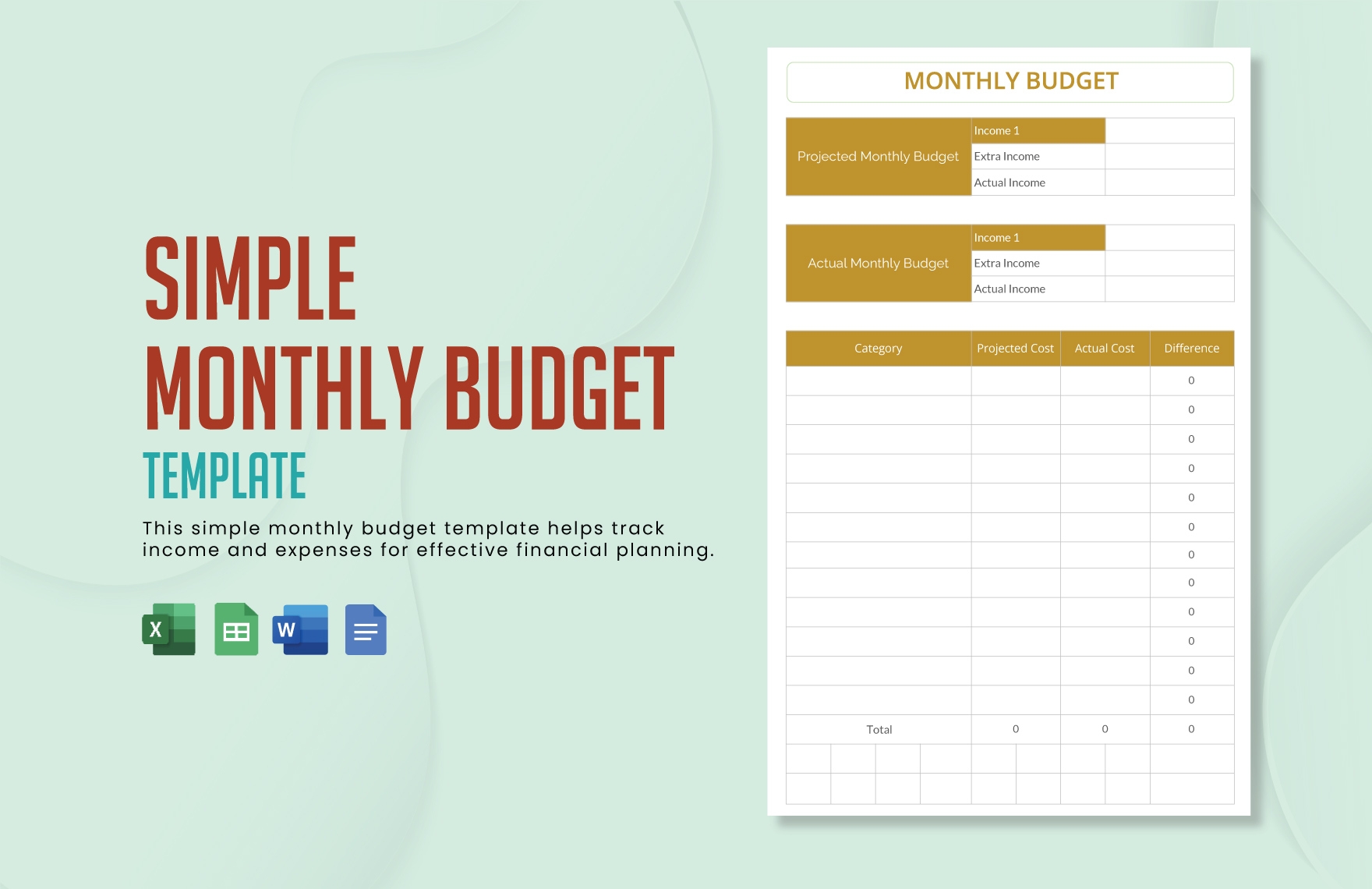 Microsoft Word Budget Planner Templates