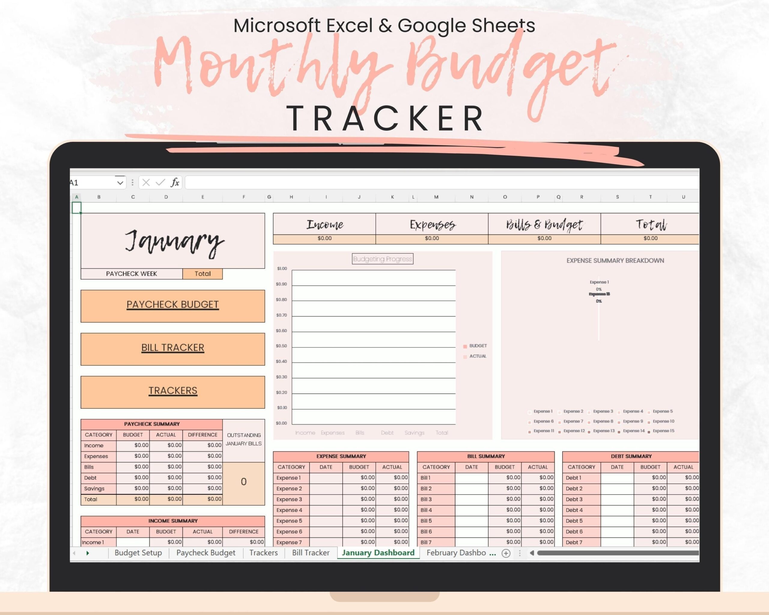 Digital Budget Planner Template Free