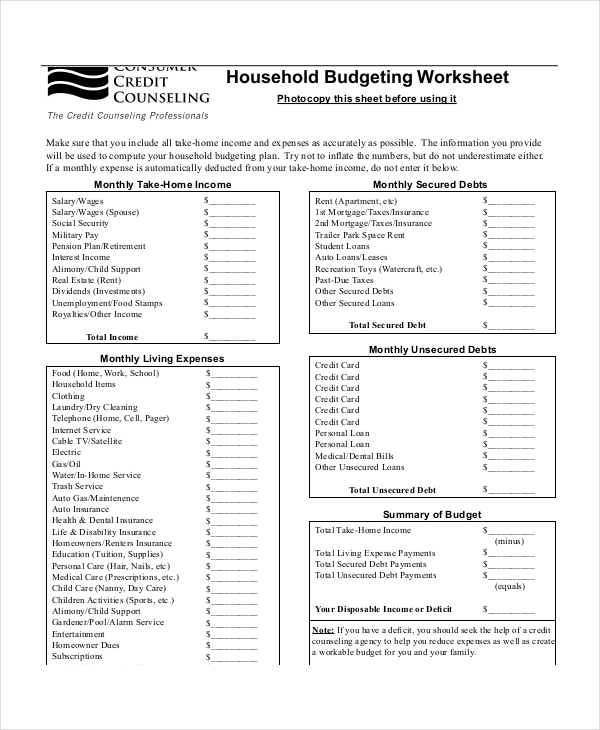 Personal Budget Planner Extended Template