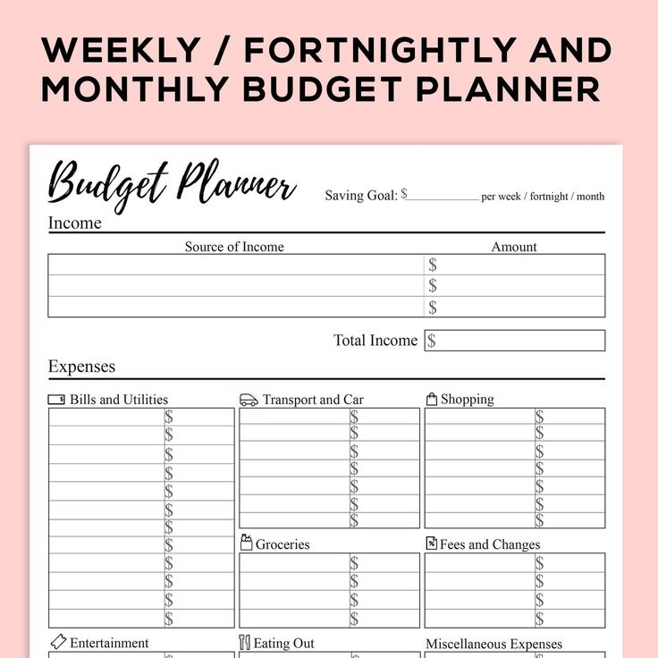 Household Budget Planner Template Australia