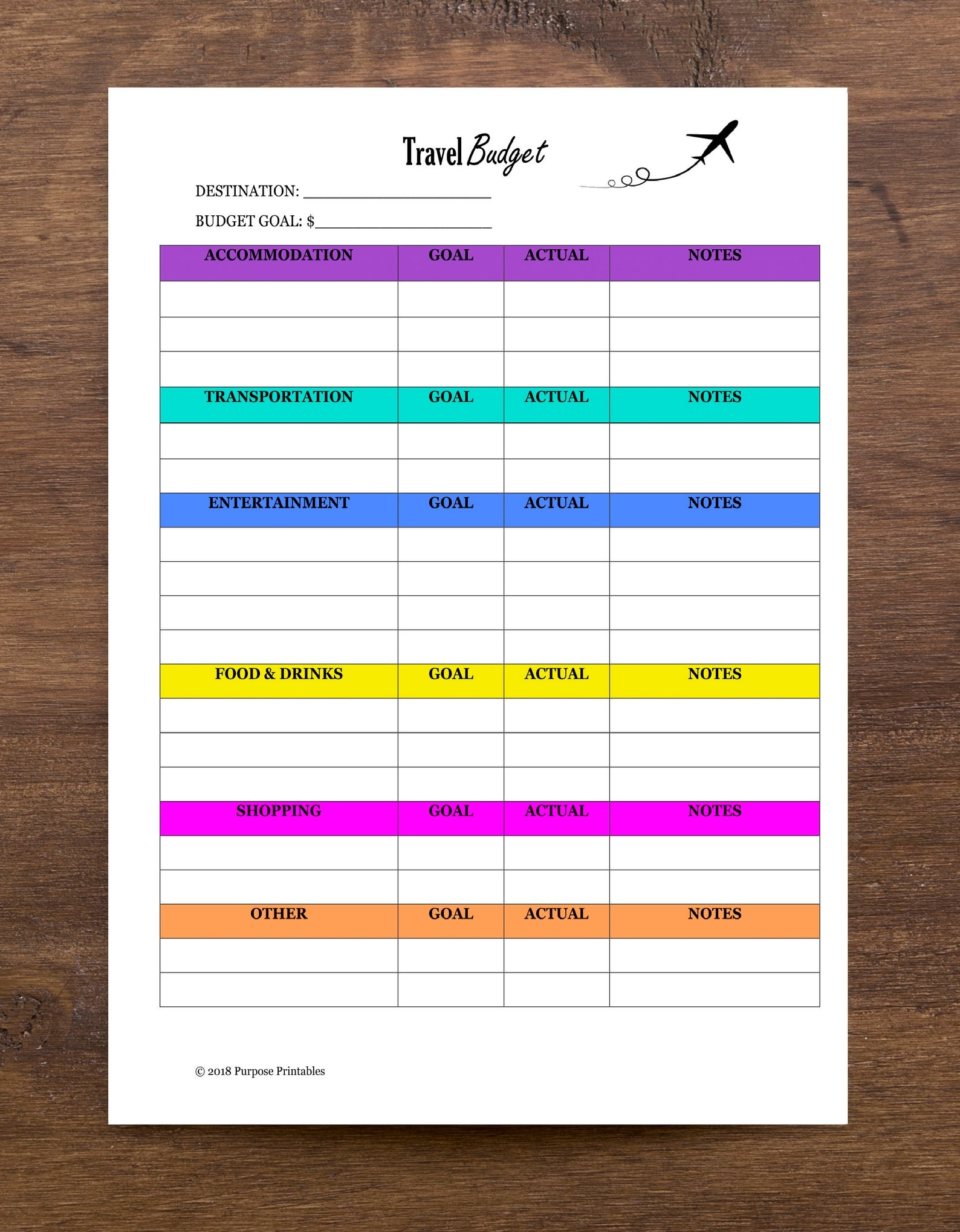 15 Day Budget Travel Planner Template