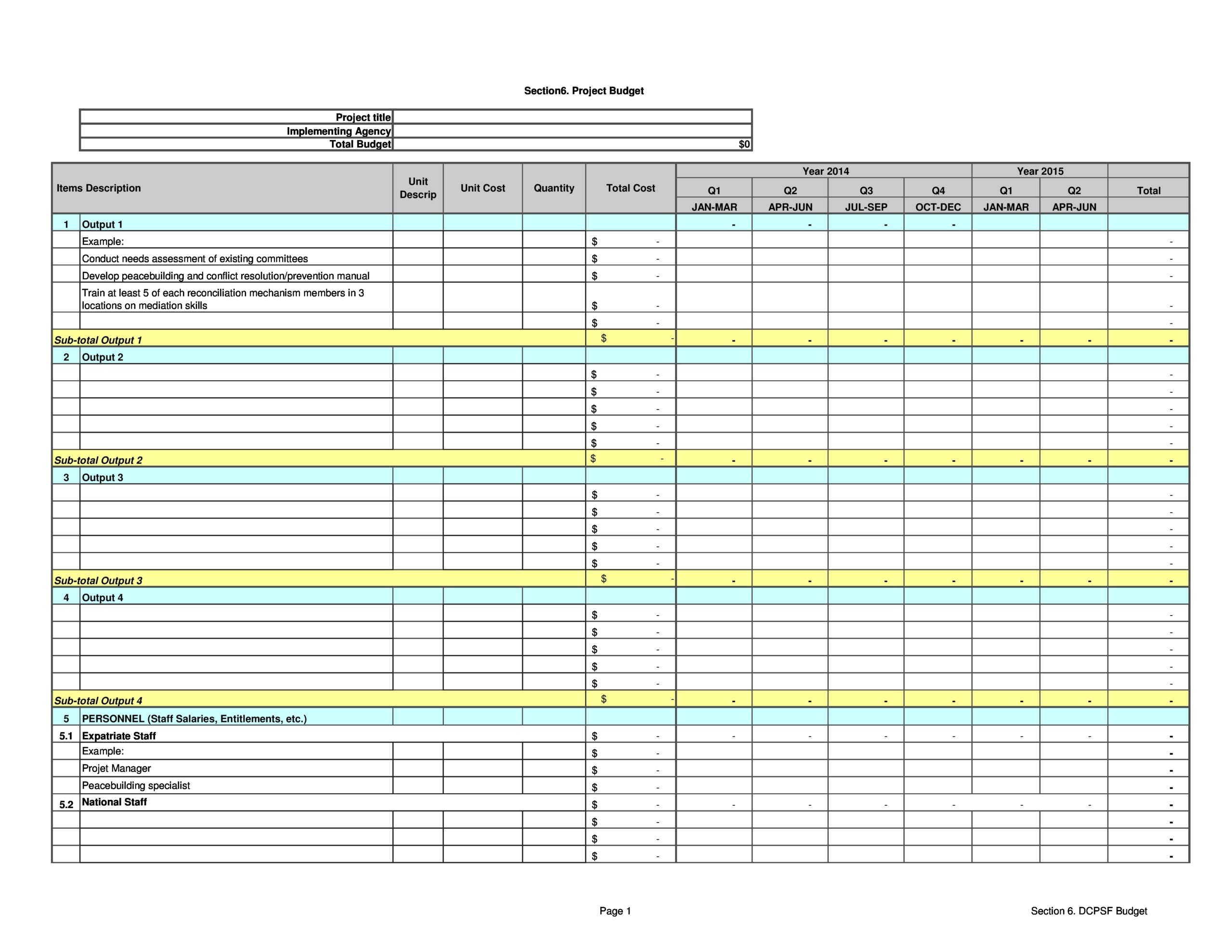 Project Cost Estimate Template Project Management Template 