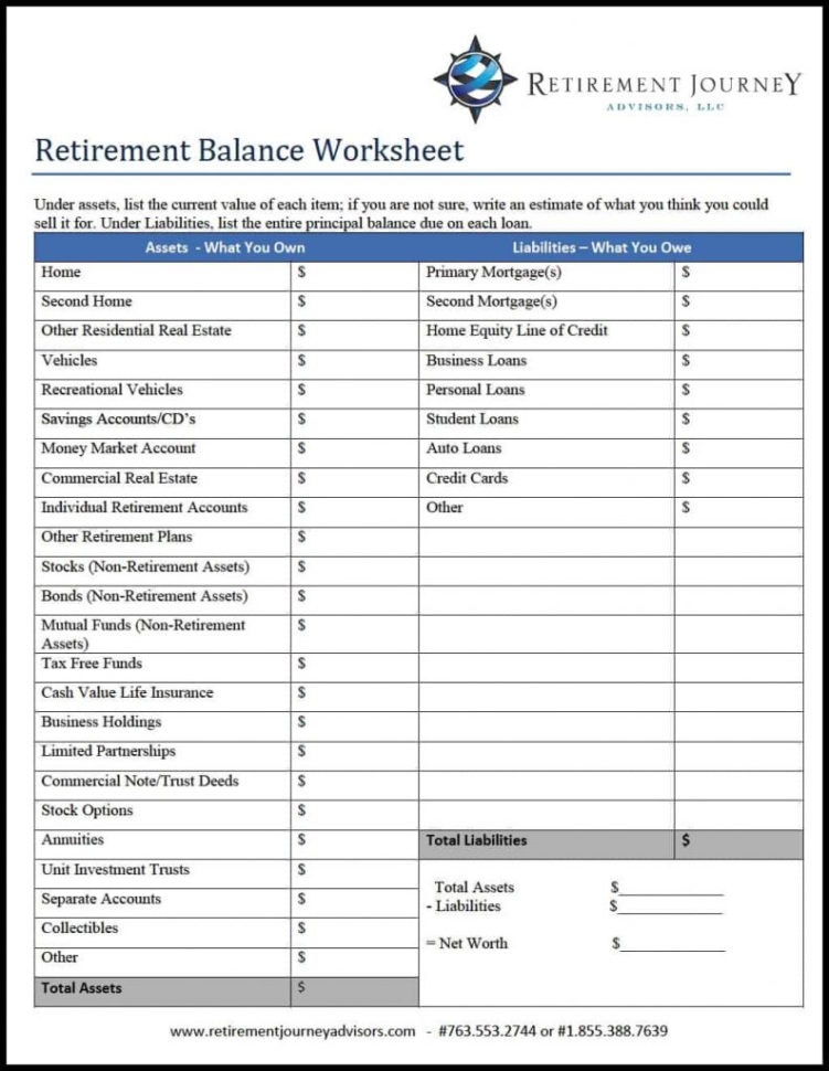 Retirement Budget Worksheet Excel