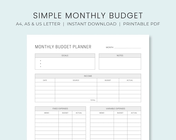 Simple Budget Planner Template Googl E Docs