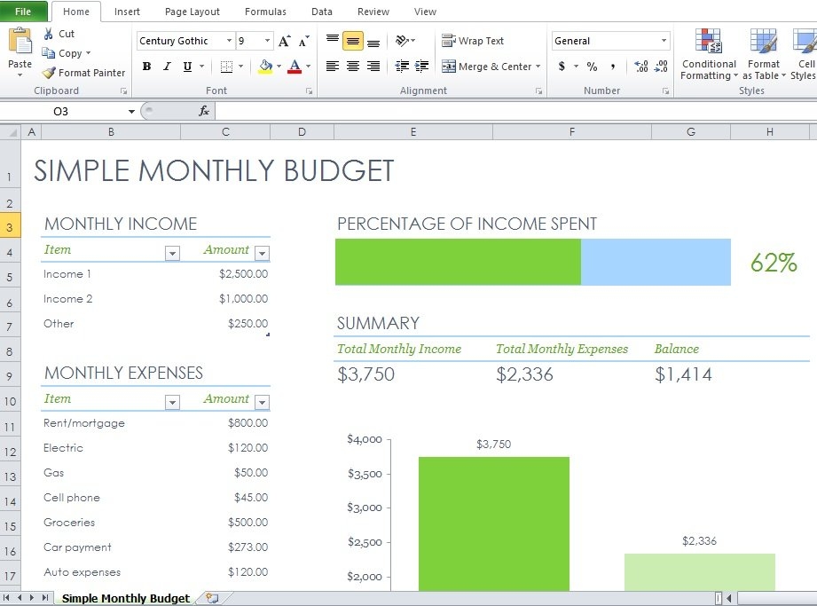 Simple Monthly Budget Excel Templates Excel TMP