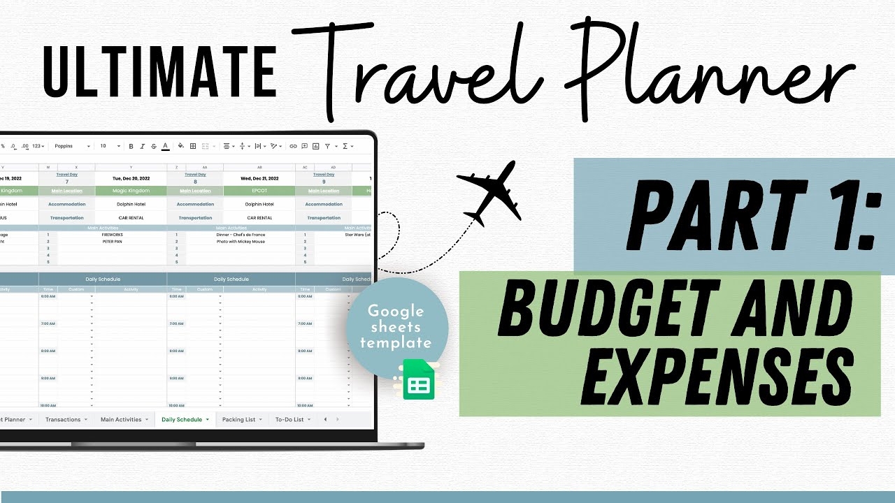 Travel Planner PART 1 Google Sheets Vacation Budget Planner And 