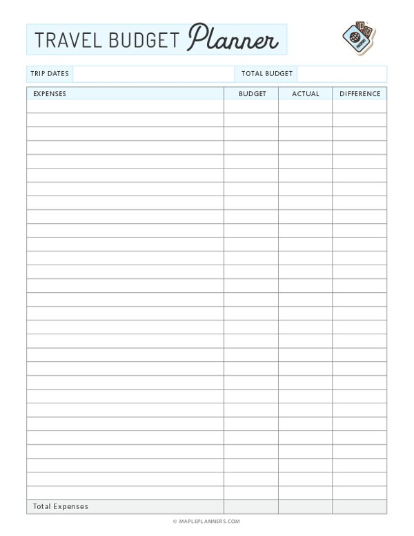 Trip Budget Template