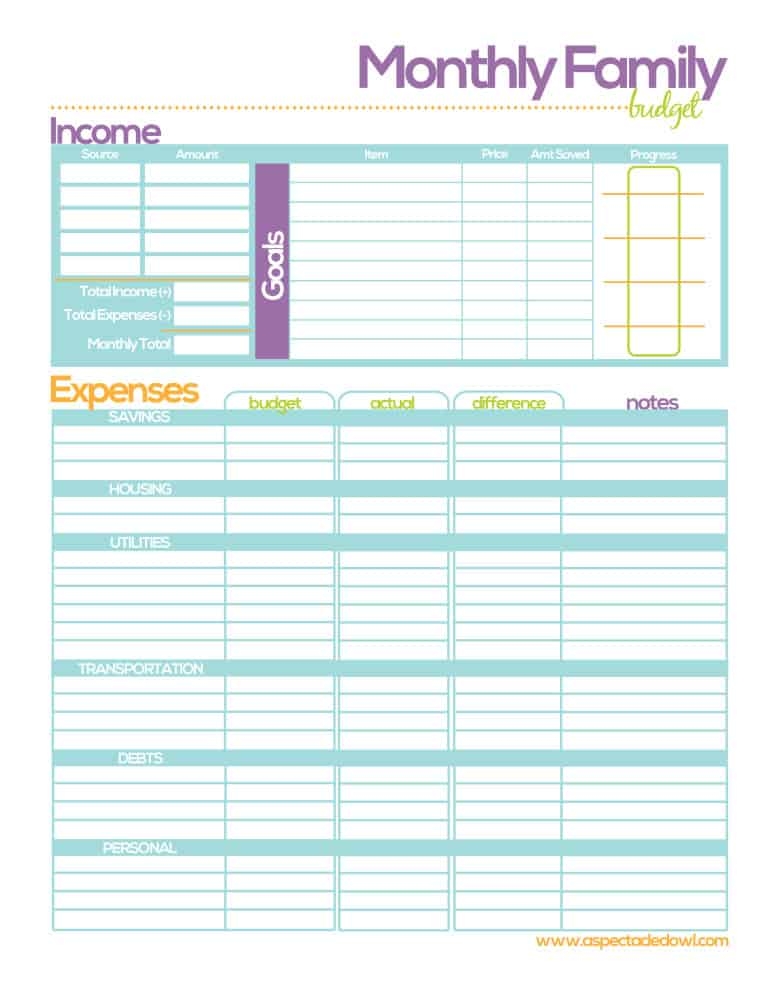 13 Gorgeous Free Printable Budget Templates To Rock Your Family