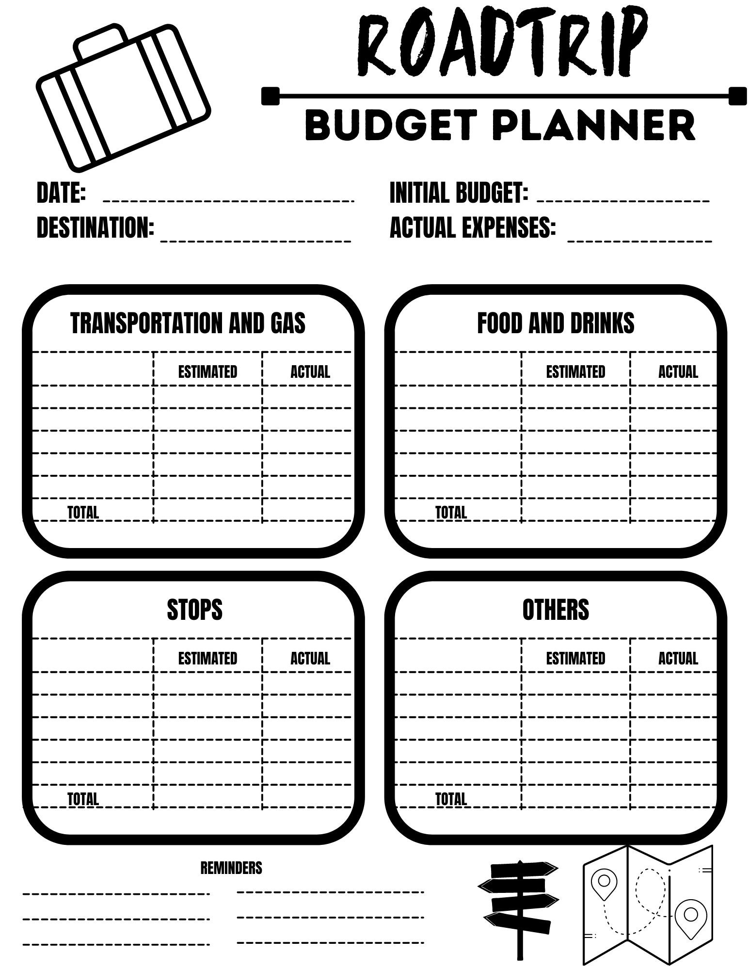 Road Trip Budget Template